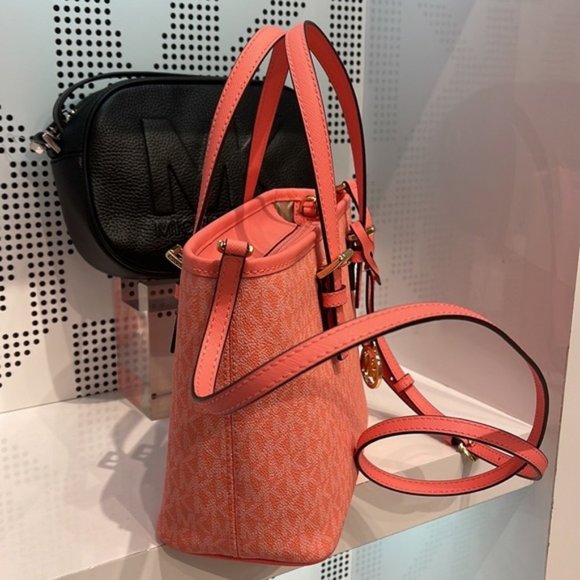 Michael Kors Jet Set Travel XS Carryall Tote Top Zip Tote Grapefruit - Picture 9 of 16